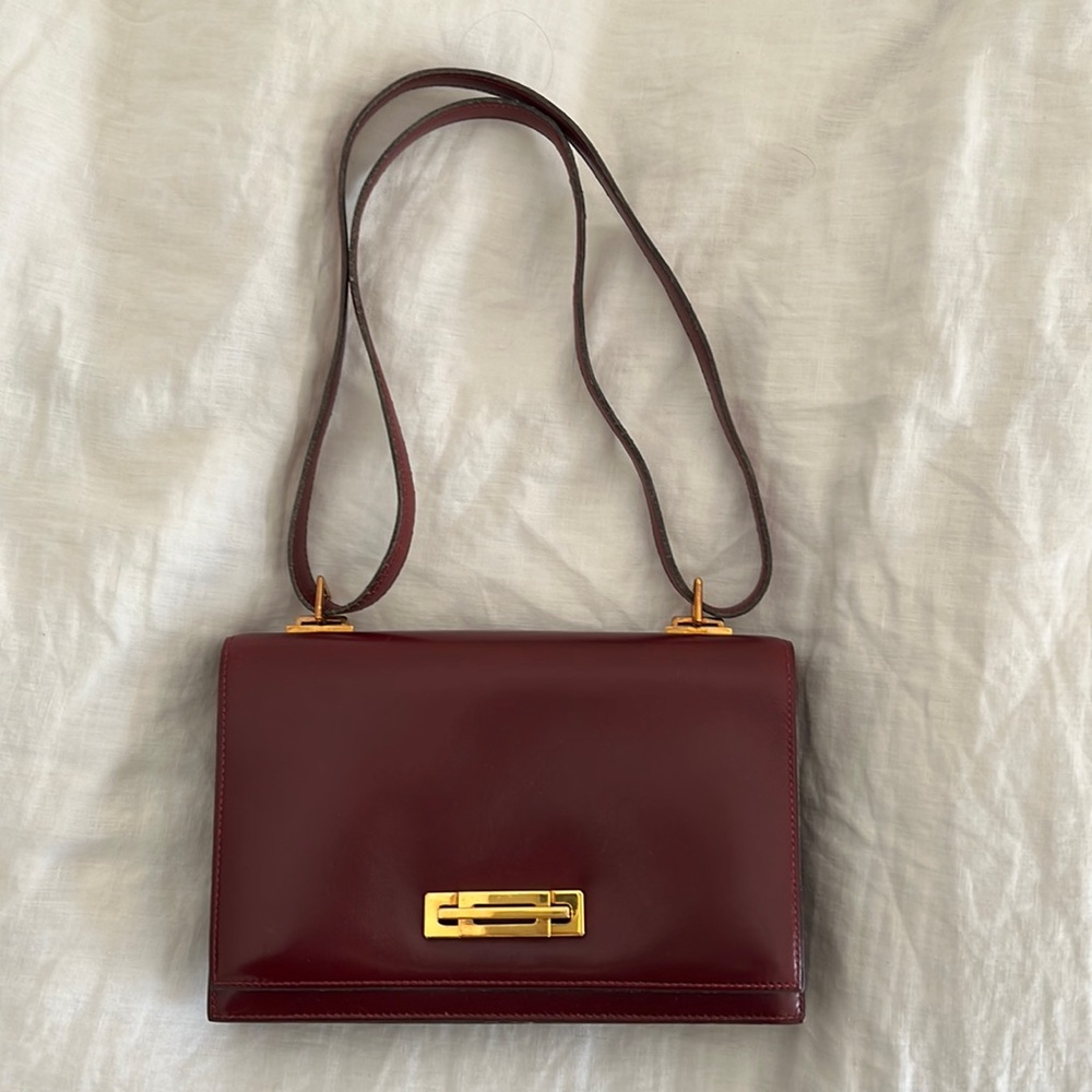 Vintage 1970s Hermes Leather Handbag Clutch